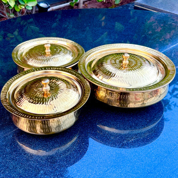 Set of 3 Handi - Shahi Serving Handi Golden-QM® Branded